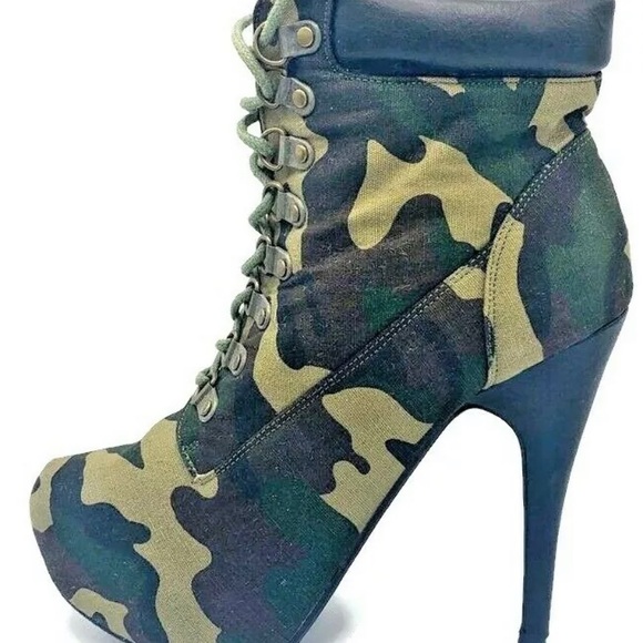 Army Green Women Pumps Stiletto Lace-up 6.5 - Picture 5 of 12